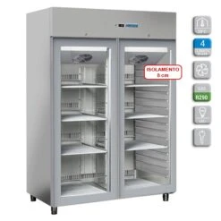 ARMADIO REFRIGERATO ANTA VETRO 1400 +3/+10° FULL OPTIONAL 140x83,4 H204,5