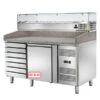 BANCO PIZZA ANTA + 7 CASSETTI 151X80 + VETRINA 33/38