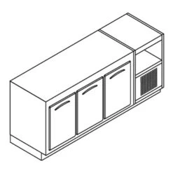 CELLA BAR DA INCASSO REFRIGERATA CON MOTORE CM.200 3 ANTE