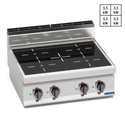 CUCINA PROFESSIONALE A INDUZIONE 4 CAMPI DA BANCO P.70