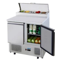 SALADETTE +2/+8° 2 ANTE CON PORTACONDIMENTI 90X70 H94,7