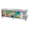 TAVOLO REFRIGERATO PROFESSIONALE GN1/1 4 ANTE VETRO -2/+8°