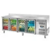 TAVOLO REFRIGERATO PROFESSIONALE GN1/1 4 ANTE VETRO -2/+8° E ALZATINA -Vendite Arrigoni tavolo refrigerato gn11 4 ante vetro 28 e alzatina