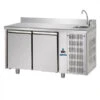 TAVOLO REFRIGERATO PROFESSIONALE INOX 2 ANTE 0/+10° CON VASCA + ALZATINA -Vendite Arrigoni tavolo refrigerato inox 2 ante 010 con vasca alzatina