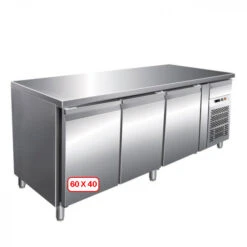 TAVOLO REFRIGERATO PROFESSIONALE 60x40 3 ANTE +2/+8°