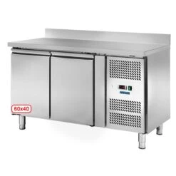 TAVOLO REFRIGERATO PROFESSIONALE PASTICCERIA 60x40 2 ANTE -2/+8° + ALZATINA