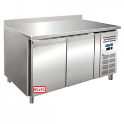 TAVOLO REFRIGERATO PROFESSIONALE PASTICCERIA 60x40 2 ANTE -2/+8°C + ALZATINA