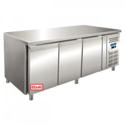 TAVOLO REFRIGERATO PROFESSIONALE PASTICCERIA 60x40 3 ANTE -2/+8°C