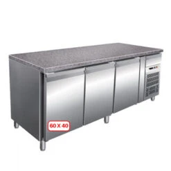 TAVOLO REFRIGERATO PROFESSIONALE PIANO GRANITO 3 ANTE +2/+8°