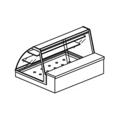 VETRINA BAR DA BANCO CALDA VETRI CURVI ALTI